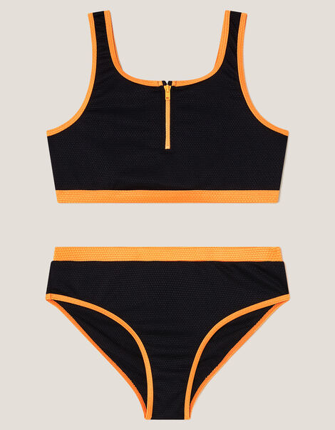 Sporty Bralette Bikini Set, Black (BLACK), large
