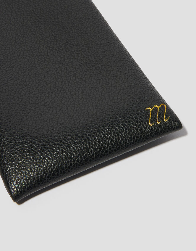 Faux Leather Sunglasses Pouch, Black (BLACK), large