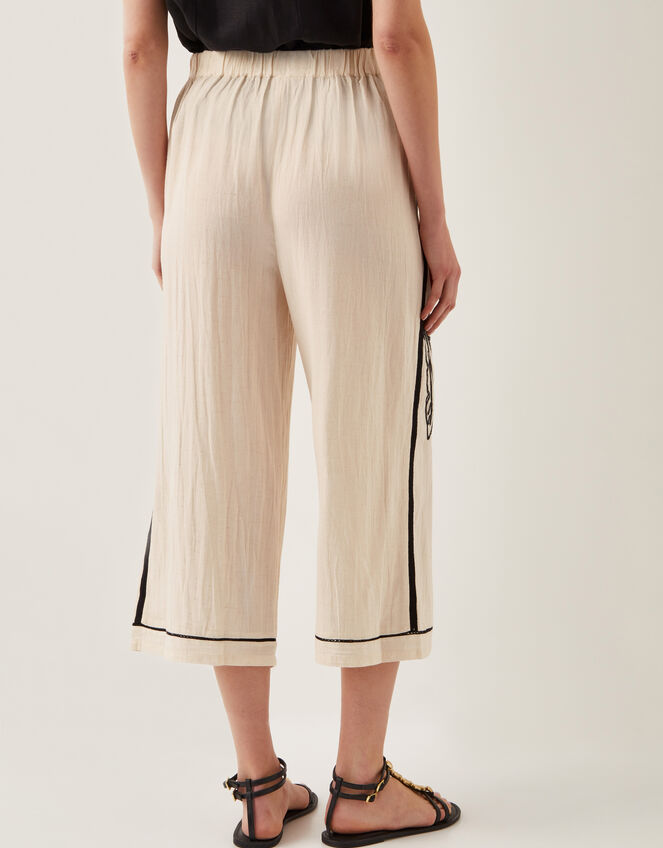 Hope Leaf Embroidered Culottes, Natural (NATURAL), large