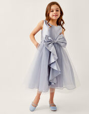 Waterfall Bow Tulle Dress , Blue (PALE BLUE), large