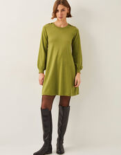 Susie Mini Sweater Dress, Green (OLIVE), large