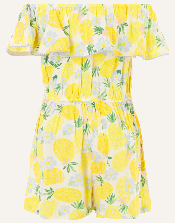Pineapple Culotte Playsuit in LENZING™ ECOVERO™, Yellow (YELLOW), large