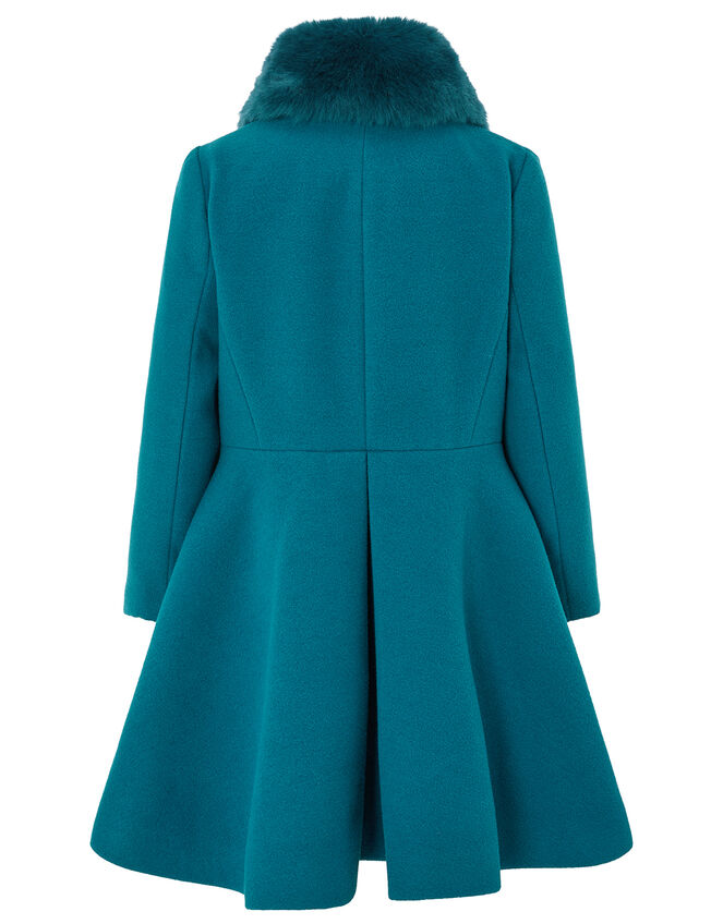 Bow Flared Coat, Teal (TEAL), large