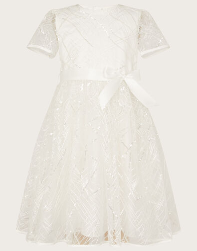 Charlotte Sequin Dress, Ivory (IVORY), large