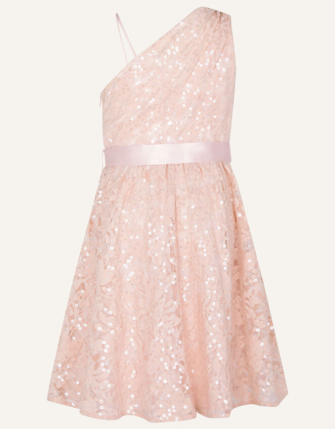 Lacey One-Shoulder Dress, Pink (PINK), large