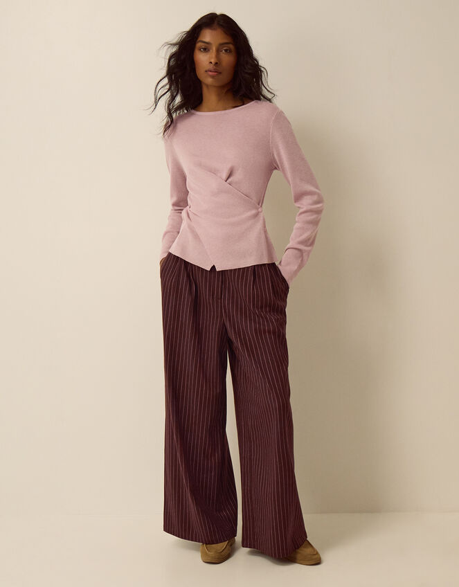 Dora Drape Knitted Top, Pink (PINK), large
