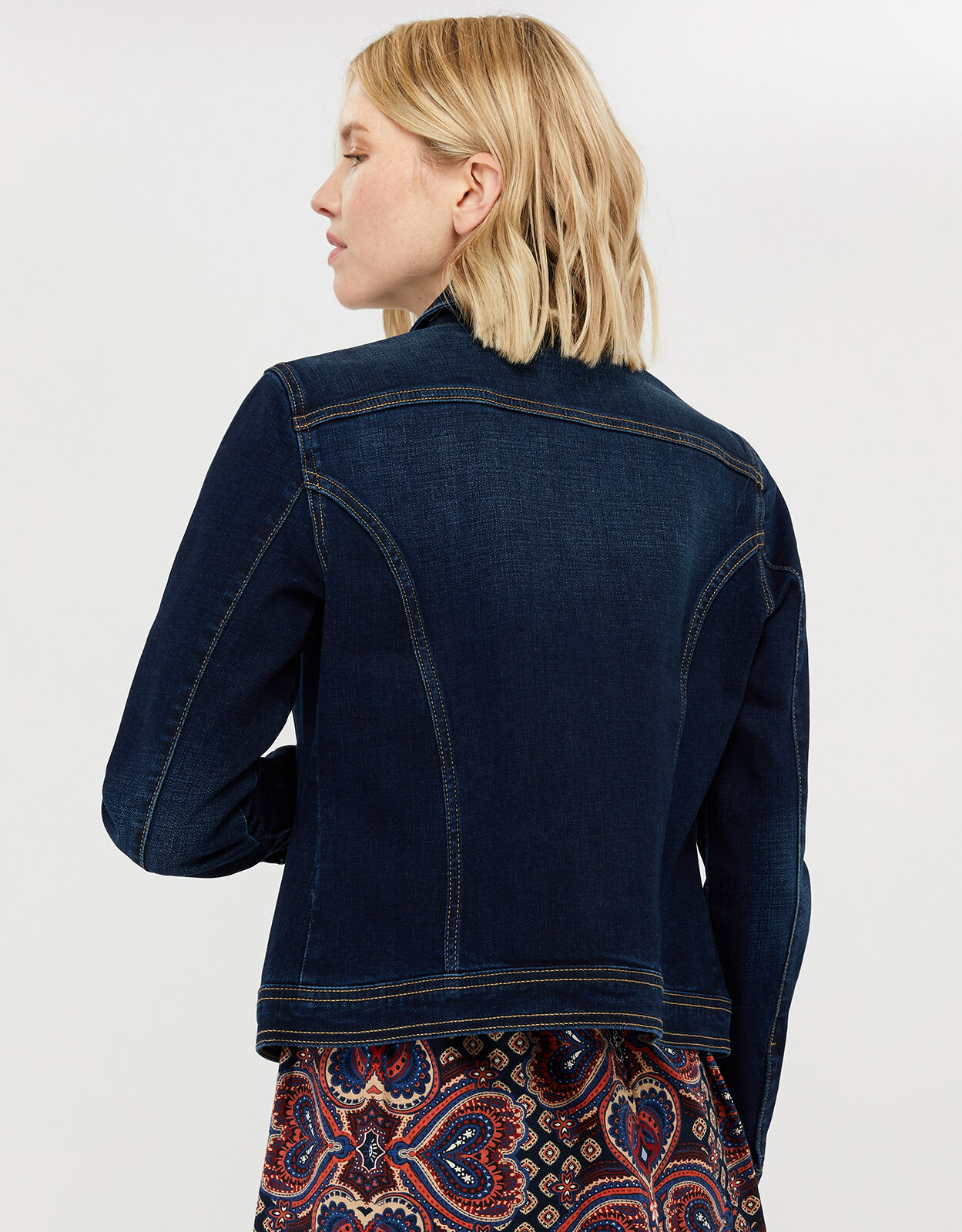 Daria Denim Jacket with Organic Cotton and Recycled Polyester Blue Casualwear Monsoon Global