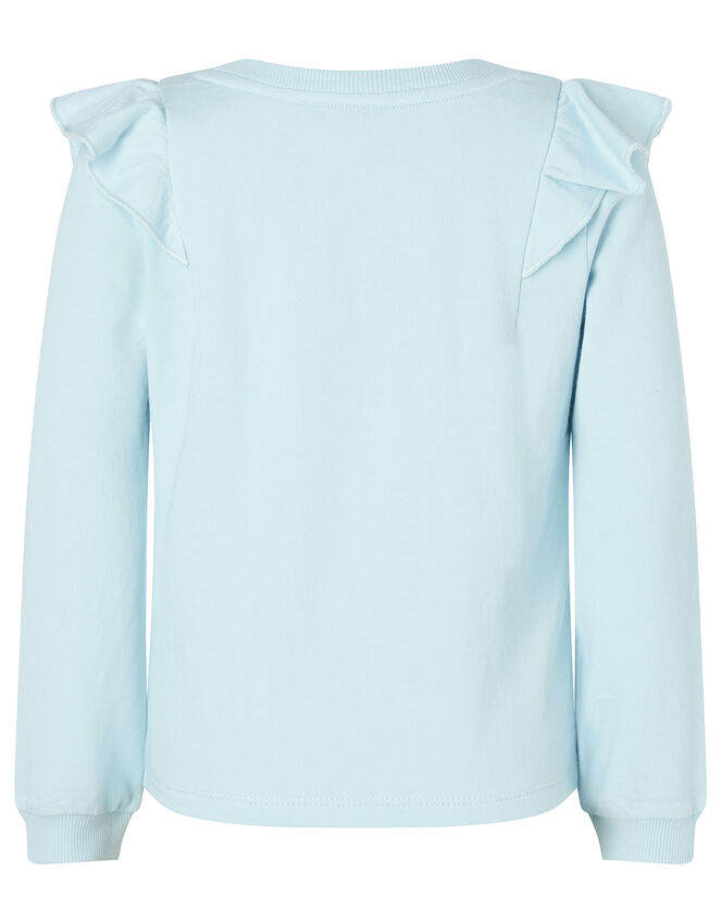 Sequin Penguin Christmas Top in Organic Cotton, Blue (BLUE), large