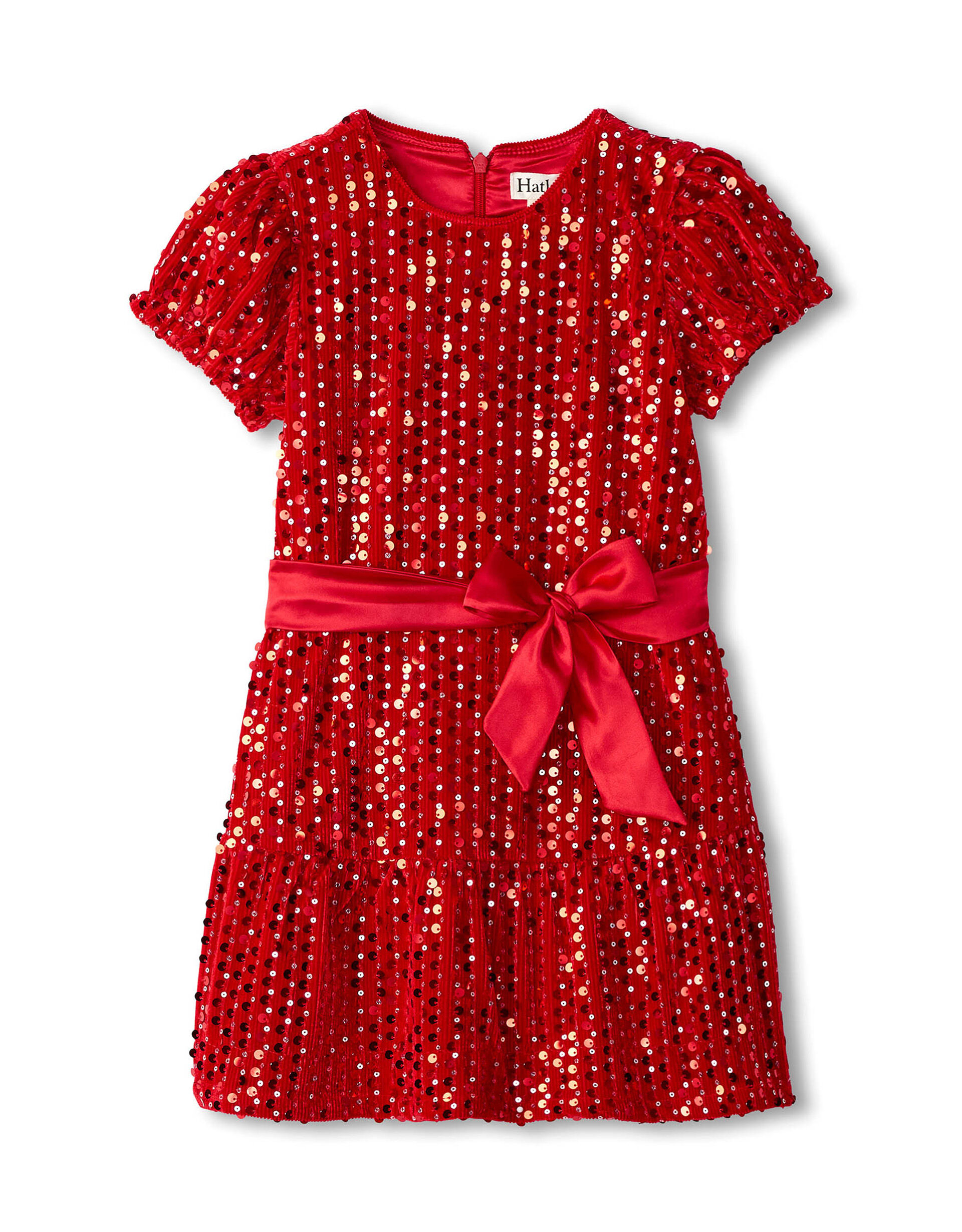 Hatley Velvet Sequin Dress Red