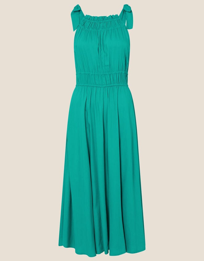 Plain Halter Midi Dress , Green (GREEN), large