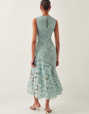 Gianna Sleeveless Lace Midi Dress, Green (SAGE), large