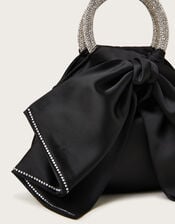 Bow Dazzle Handle Bag, Black (BLACK), large