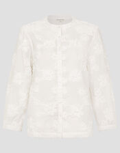 Blair Floral Cornelli Cotton Blouse, Ivory (IVORY), large