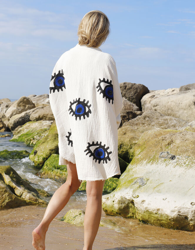 Meraki Beach Eye Print Beach Shirt, Blue (BLUE), large