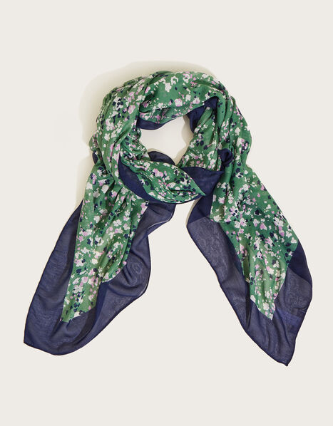 Gilly Green Floral Lightweight Scarf, , large