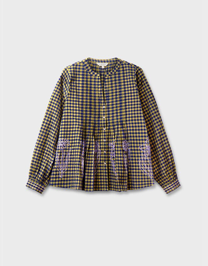 East Dilly Gingham Cotton Blouse, Multi (MULTI), large