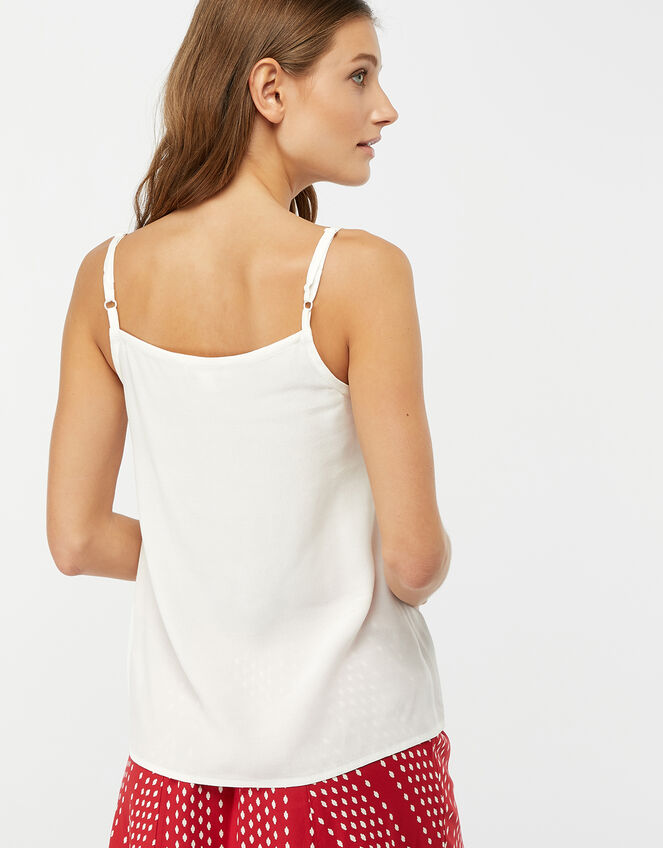 Mila Button Cami Top, Ivory (IVORY), large