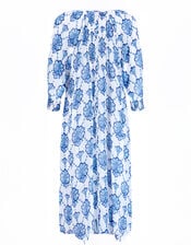 East Nadya Ornate Print Midi Dress, Blue (BLUE), large