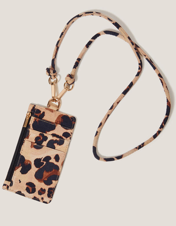 Leopard Print Card Holder Lanyard, , large