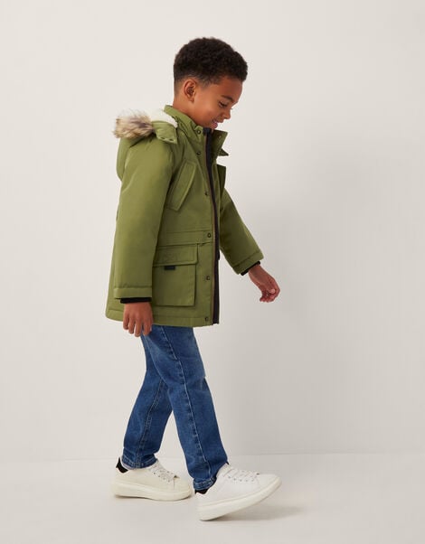 Hooded Parka Coat, Green (GREEN), large