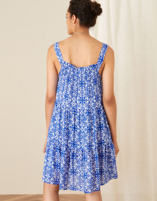 Zuri Printed Dress in LENZING™ ECOVERO™, Blue (BLUE), large