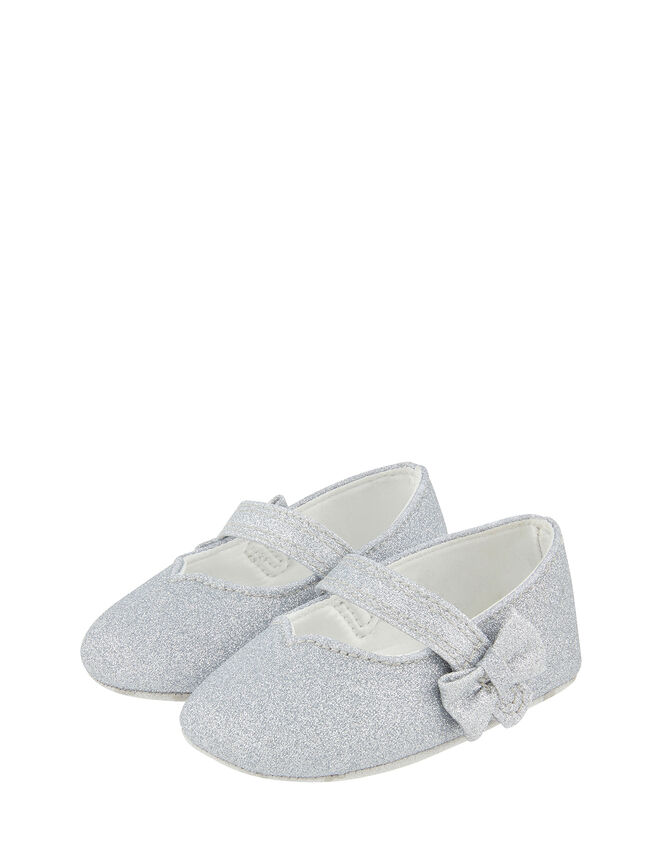 Baby Sparkle Bow Walker Shoes, Silver (SILVER), large