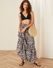 Evissia Printed Skirt, Black (BLACK), large