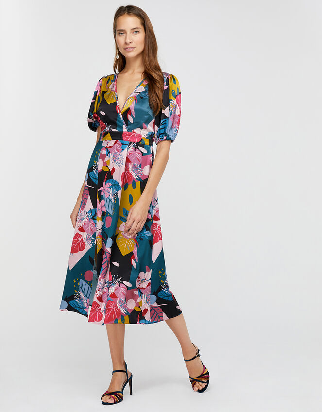 Rhi Rhi Printed Tea Dress, Teal (TEAL), large
