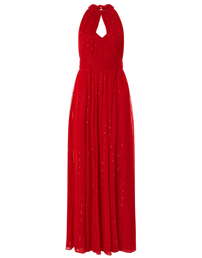 Brie Shimmer Dobby Maxi Dress, Red (RED), large