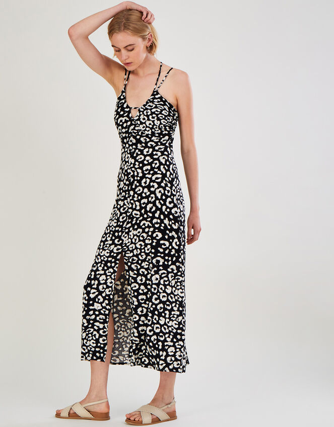 Strappy Animal Print Maxi Dress, Multi (MULTI), large