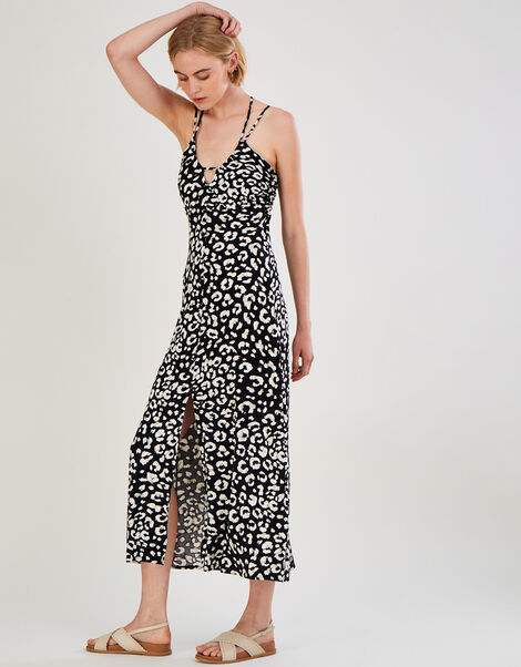 Strappy Animal Print Maxi Dress Multi, Multi (MULTI), large