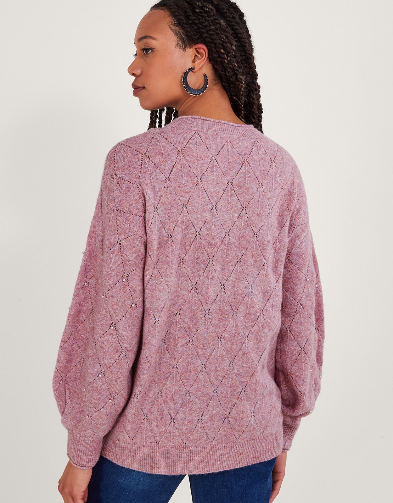 Pearl Detail Jumper Pink Jumpers Monsoon Global