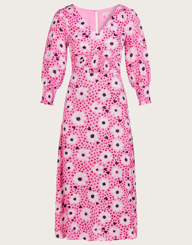 Daley Daisy Print Midi Dress, Pink (PINK), large