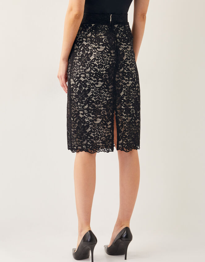 Ria Lace Pencil Skirt , Black (BLACK), large