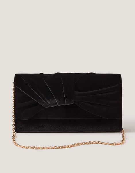 Mia Pleat Velvet Clutch Bag, , large