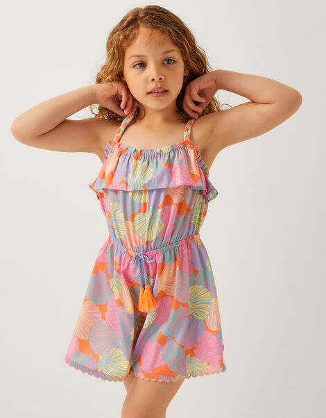 Shell Print Strappy Playsuit, Multi (MULTI), large