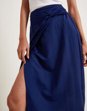 Winnie Wrap Midi Skirt, Blue (DARK BLUE), large