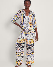 Corey Print Trousers, Ivory (IVORY), large