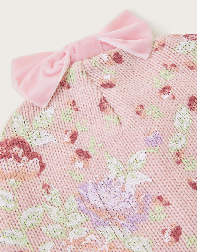Baby Floral Print Bobble Hat, Pink (PINK), large