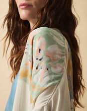 Clemence Amelie Floral Long Kimono, Cream (CREAM), large