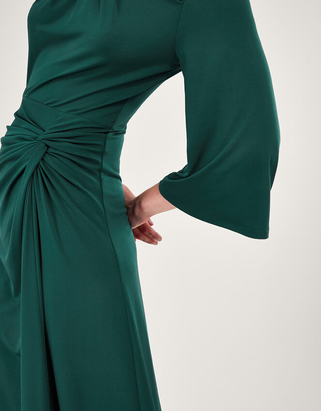 Ruched Jersey Dress Green, Midi Dresses