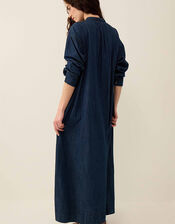 East Reyna Denim Embroidered Dress, Blue (INDIGO), large
