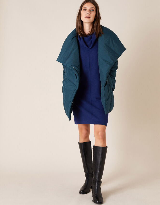 Cali Cowl Neck Knit Dress, Blue (BLUE), large