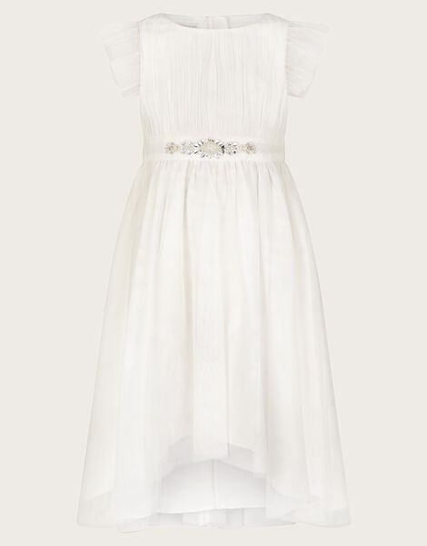 Penelope Belt Dress, Ivory (IVORY), large