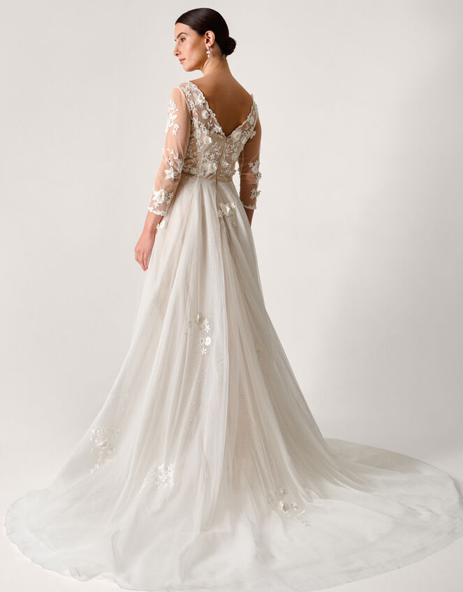 Lucy Embroidered Floral Maxi Wedding Dress, Ivory (IVORY), large