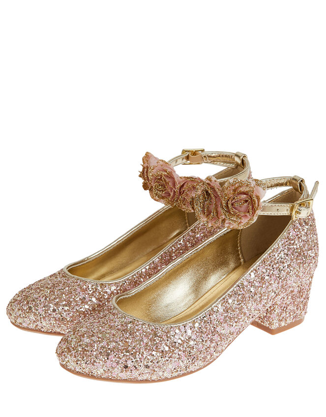 Cancan Glitter Heeled Shoes, Pink (PINK), large