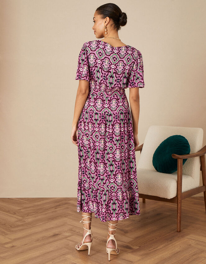 Ikat Wrap Dress in LENZING™ ECOVERO™, Pink (PINK), large