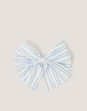 Stripe Bow Hair Clip, , large