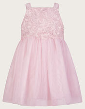 Baby Anna Sleeveless Lacy Dress, Pink (PALE PINK), large