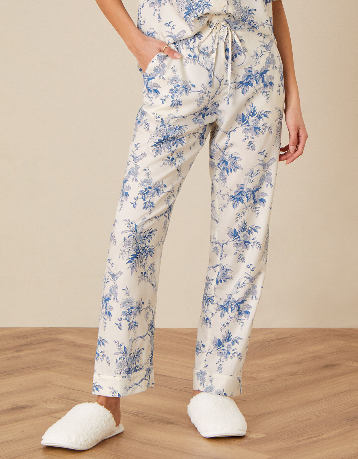 Bird Floral Pyjama Bottoms Ivory Pyjamas Monsoon Global
